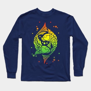 Rainbow koi fish. Symbol of good luck Long Sleeve T-Shirt